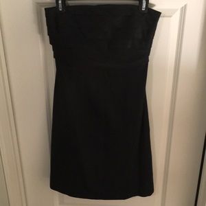 Strapless Black Dress with Pleats